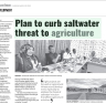 PLAN TO CURB SALTWATER THREAT TO AGRICULTURE